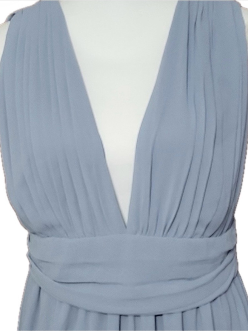Lulu’s Elegant Light Blue V-Neck Maxi Dress with Side Slit - Picture 6 of 9